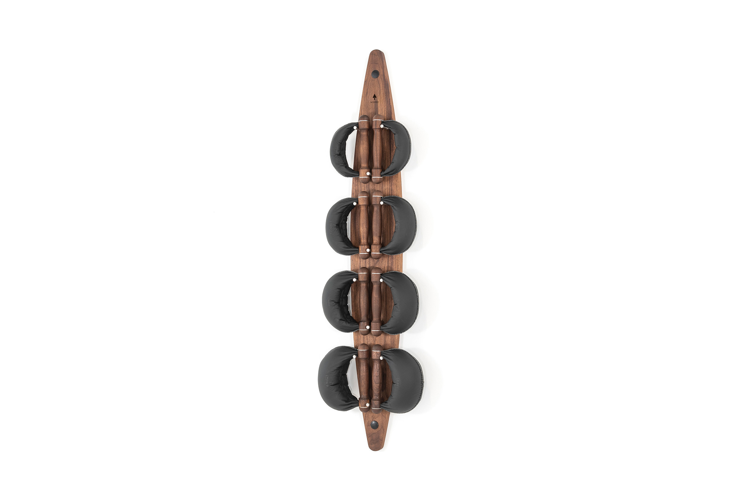 NOHrD SwingBell Wall Rack in Walnut by NOHrD-WaterRower for Jack Game Room