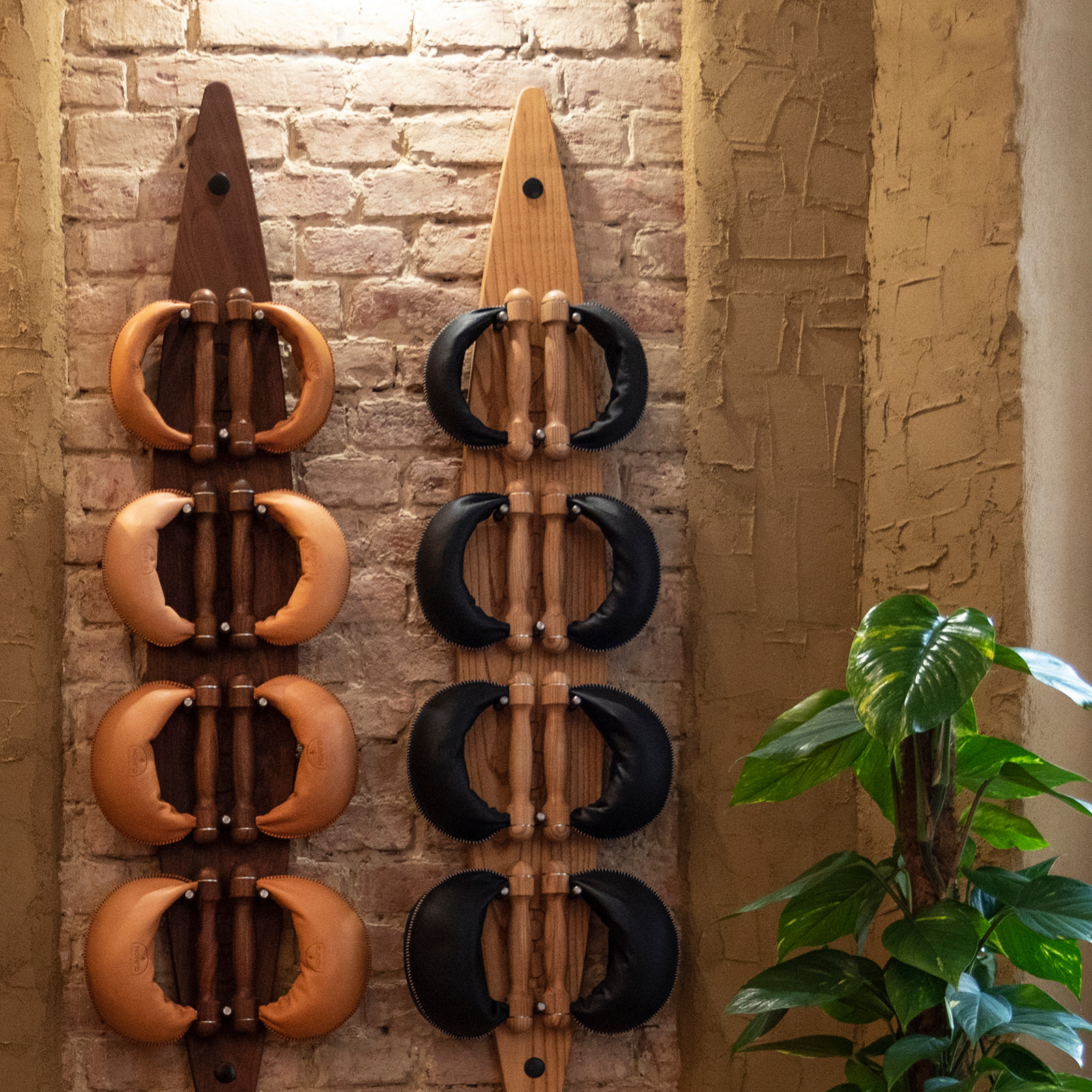 NOHrD SwingBell Wall Rack in Walnut by NOHrD-WaterRower for Jack Game Room