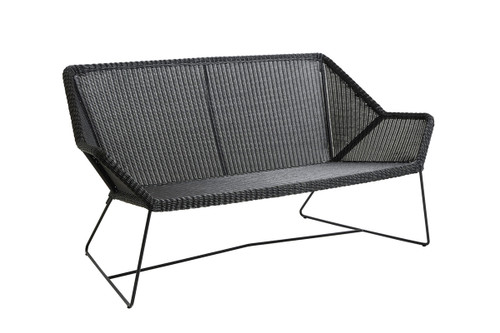 Breeze Wicker 2-Seat Outdoor Sofa in Lava Grey by Cane-line for Jack Patio Breeze Wicker 2-Seat Outdoor Sofa in Lava Grey by Cane-line for Jack Patio