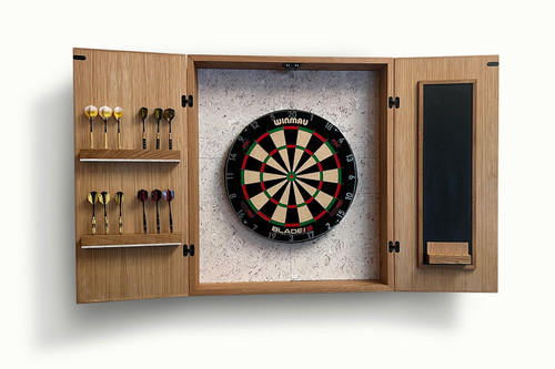 Kenari Dart Board Set in White Oak by SW Studios for Jack Game Room