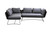 Horizon 2-Piece Modular Sofa Set in Black/Grey by Cane-line for Jack Patio Horizon 2-Piece Modular Sofa Set in Black/Grey by Cane-line for Jack Patio