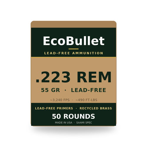 EcoBullet .223 Rem 55gr Lead-Free, 50 Rounds