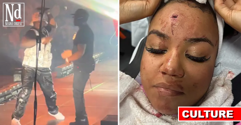 50 CENT THROWS MICROPHONE, Cracks Woman's Head Open