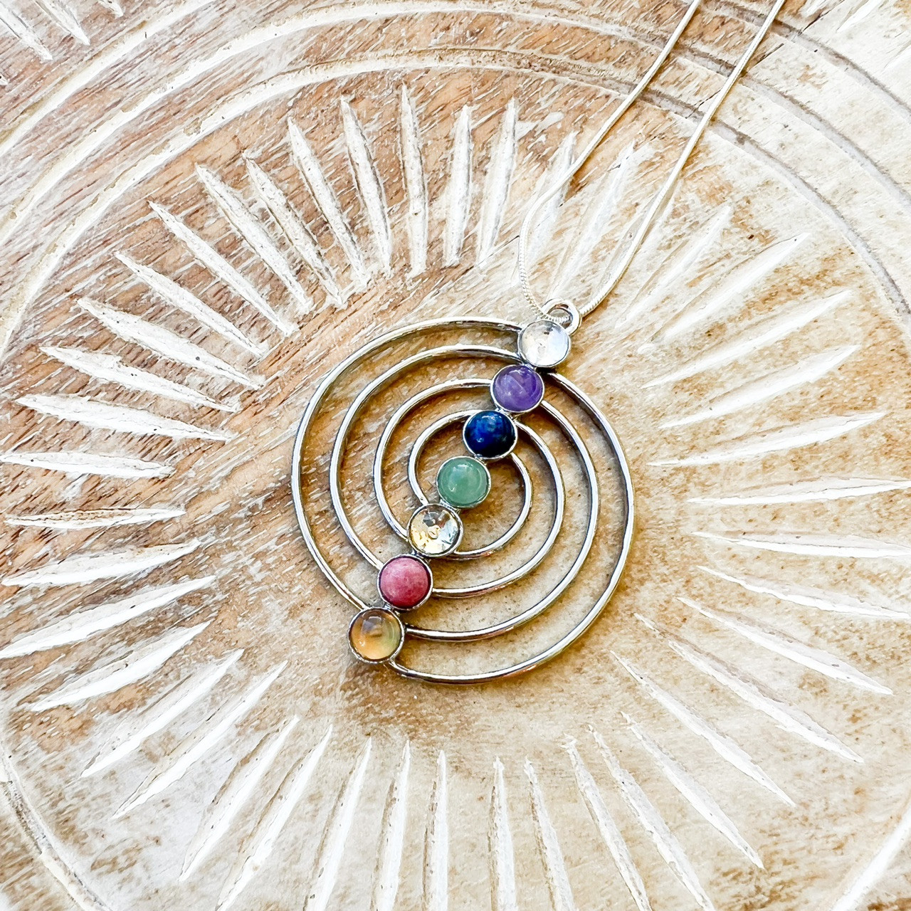 Chakra Spiral Necklace - yourgypsywagon
