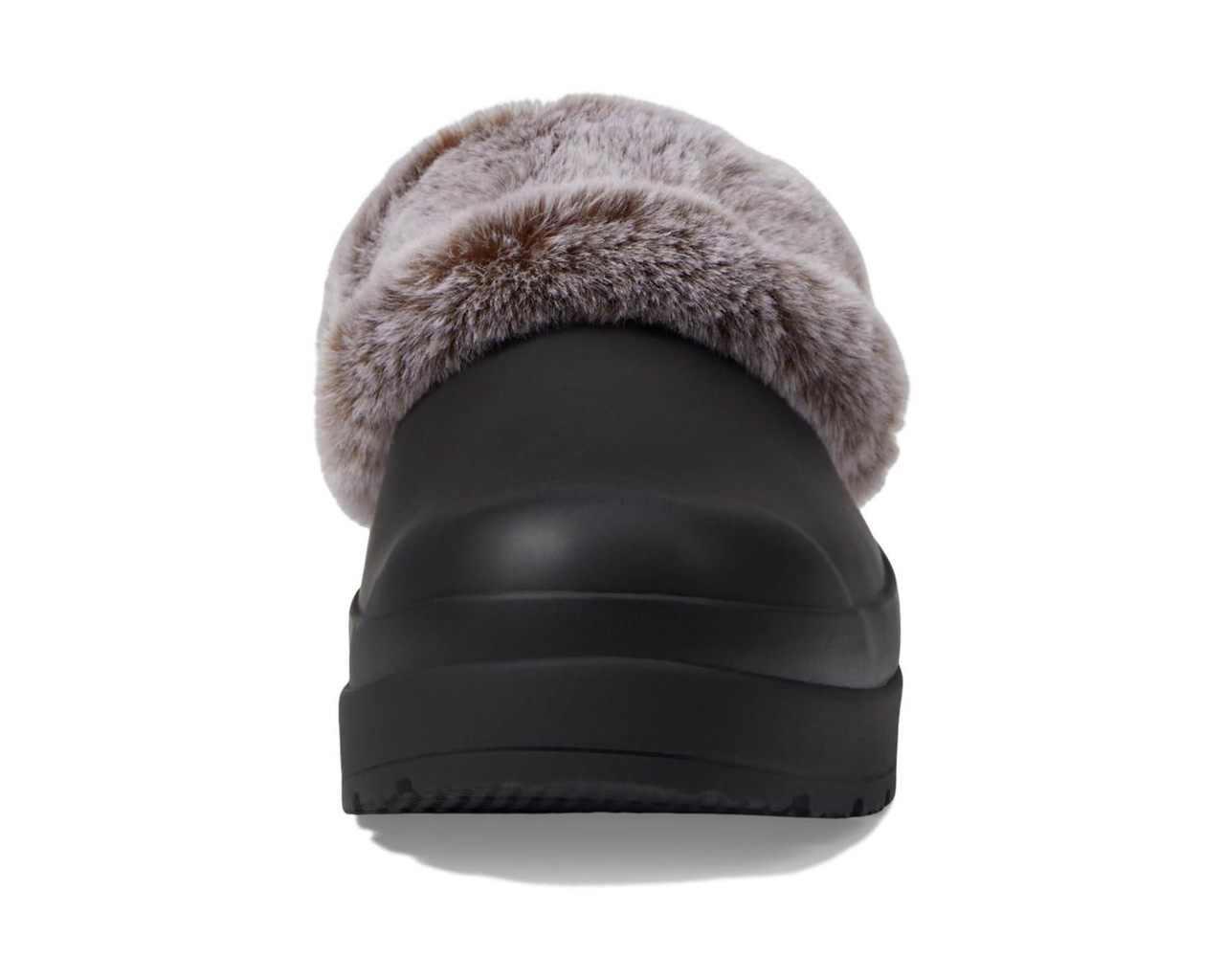 Hunter Play Faux Fur Clog Black/Natural