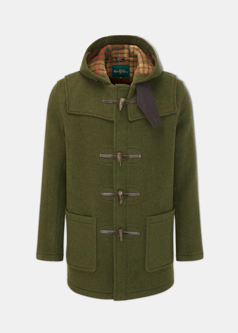 Alan Paine Alcombey Checkback Duffle Coat Loden - Robert Frost Quality