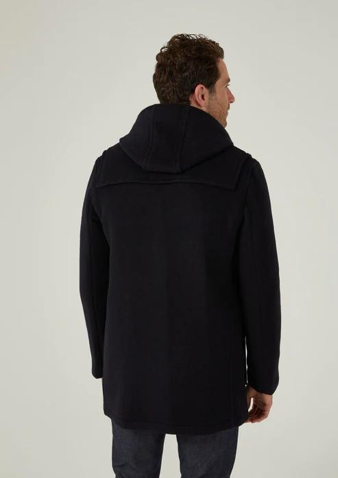 Alan Paine Alcombey Checkback Duffle Coat Navy - Robert Frost Quality