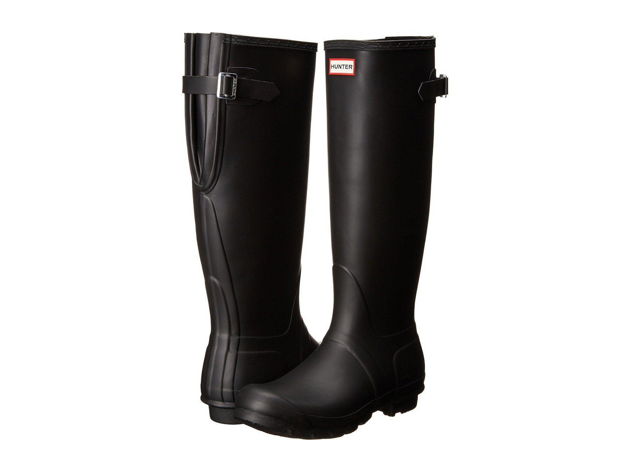 hunter tall black matte rain boots
