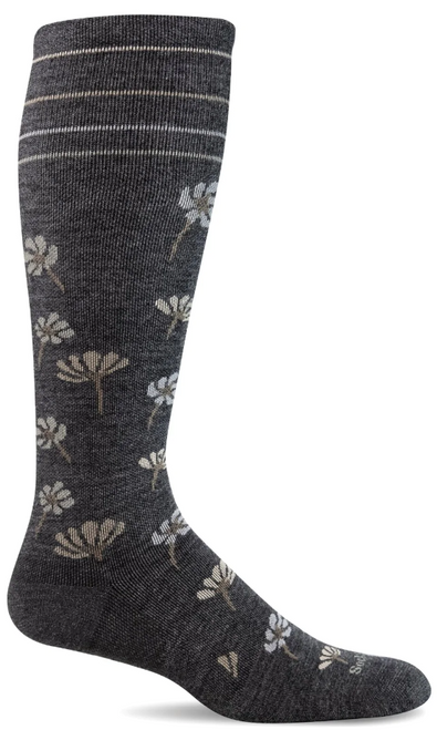 Sockwell W's Field Flower Moderate Compression Socks Charcoal