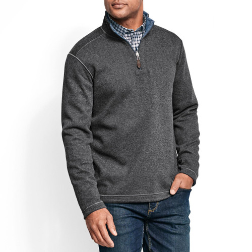 Johnston & Murphy Reversible 1/4 Zip Charcoal/Blue