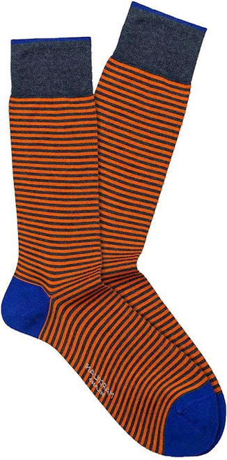 Marcoliani Pima Cotton Palio Stripe Denim/Orange Marcoliani Pima Cotton Palio Stripe Denim/Orange