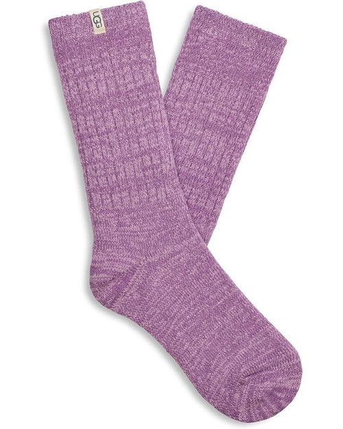 UGG Rib Knit Slouchy Crew Sock Violet Queen