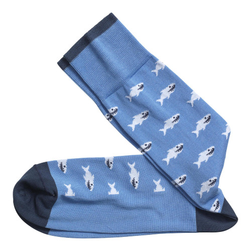 Johnston & Murphy Novelty Sock Blue Shark
