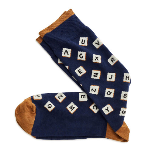 Johnston & Murphy Novelty Navy Word Game Socks