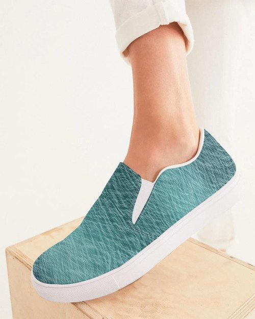 Lake Michigan Blue Slip-On Canvas Shoe