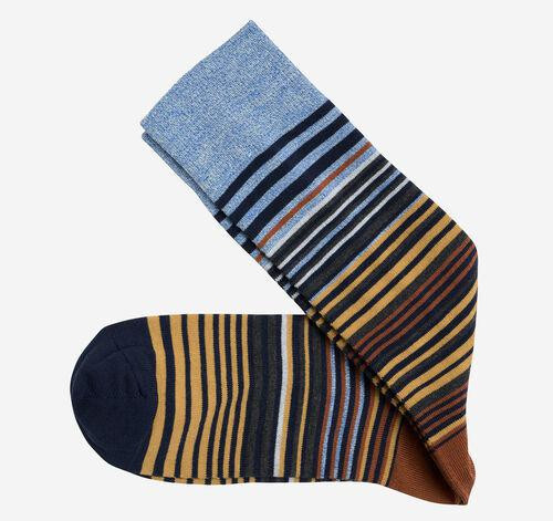 Johnston & Murphy Striped Navy/Rust Dress Socks