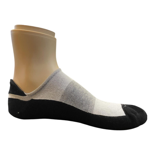 Marcoliani Invisible Touch Color Block Sneaker Socks Black/Flannel (4748K)