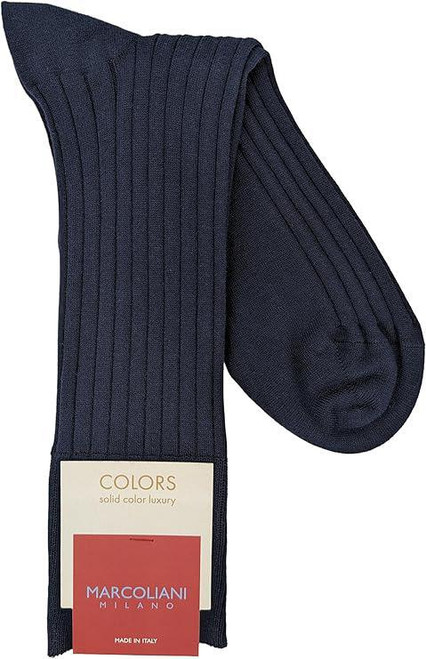 Marcoliani Essence of Cotton Dress Code Socks Navy (4001T)