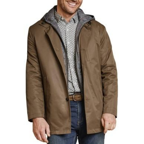 Johnston & Murphy Upton Water Resistant Raincoat Whiskey/Grey Plaid Johnston & Murphy Upton Water Resistant Raincoat Whiskey/Grey Plaid