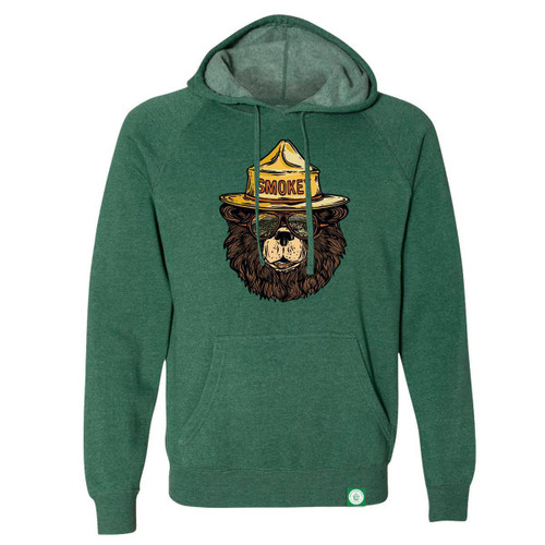 Wild Tribute Smokey the Groovy Bear Unisex Hoodie Moss Wild Tribute Smokey the Groovy Bear Unisex Hoodie Moss