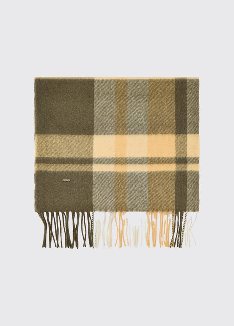 Dubarry Kinvara Plaid Scarf Dusky Green