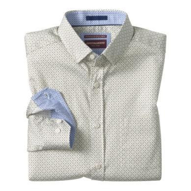 Johnston & Murphy Logan Printed Long Sleeve Shirt Sage Tile