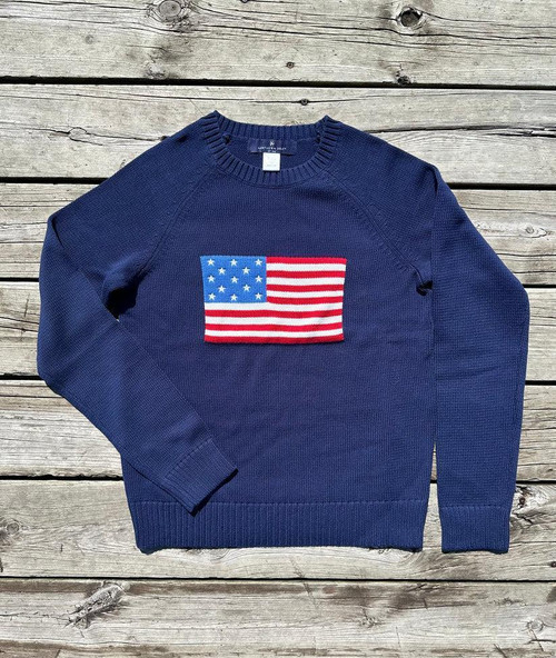 Classic Navy American Flag Sweater