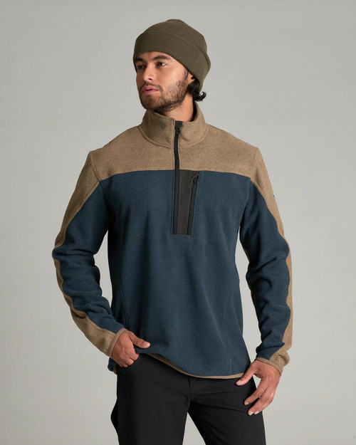 Kuhl Skorchr Fleece 1/4 Zip Khaki/Storm Blue