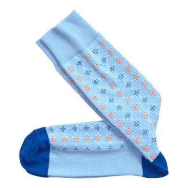 Johnston & Murphy Light Blue Medallion Socks