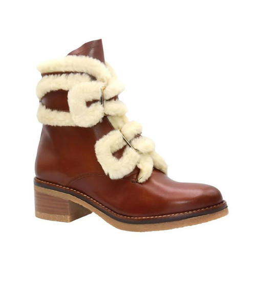 Eric Michael Justina Boot Tan Fur Combo