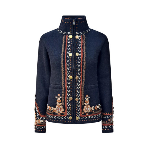 Icelandic Design Eliza Full Zip Black Sweater