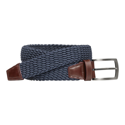 Johnston & Murphy Stretch Knit Belt Navy
