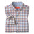 Johnston & Murphy XC+ Motion LS Print Knit Shirt Burgundy Multi Layered Plaid