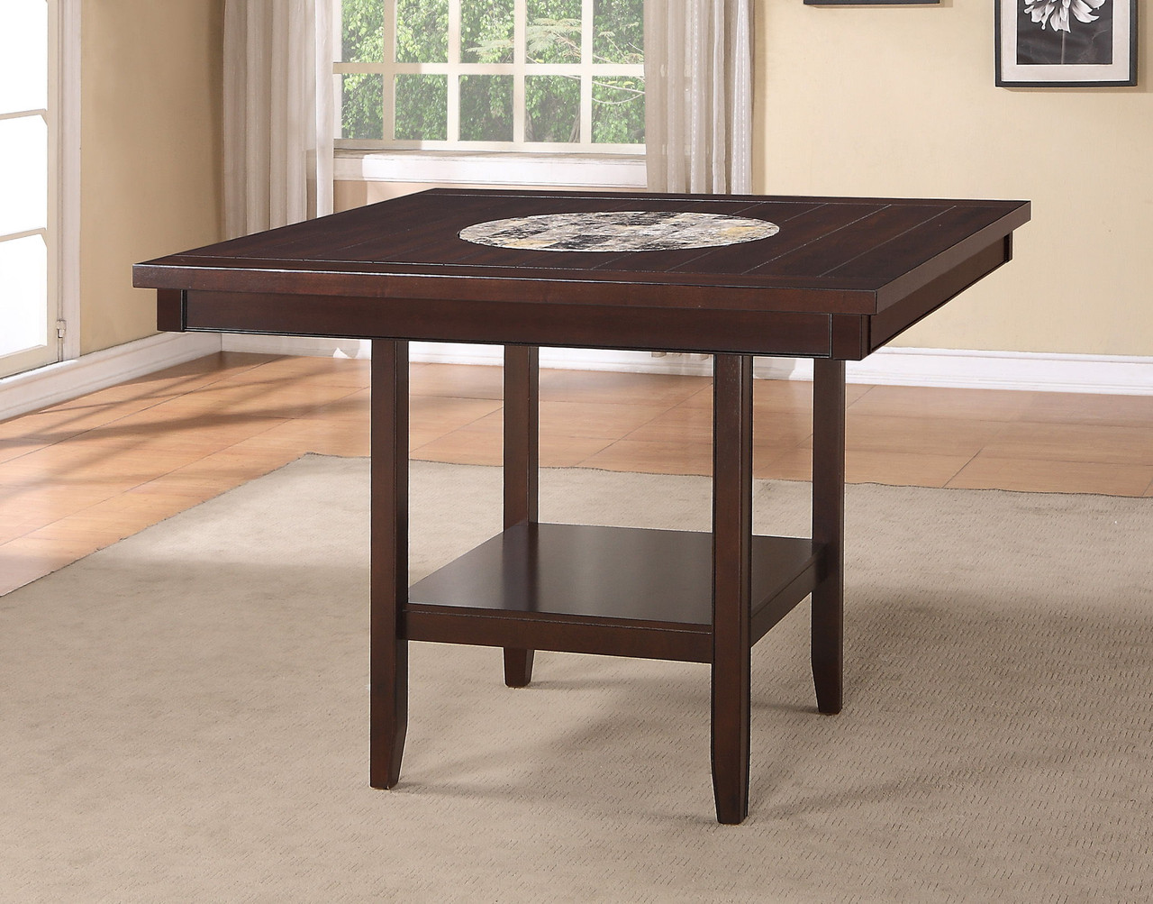 Fulton counter height deals table with lazy susan