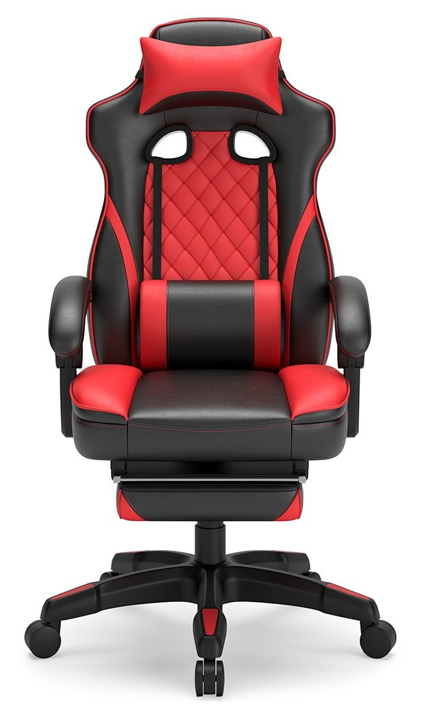 The Lynxtyn Red/black Home Office Swivel Desk Chair With Pull-out