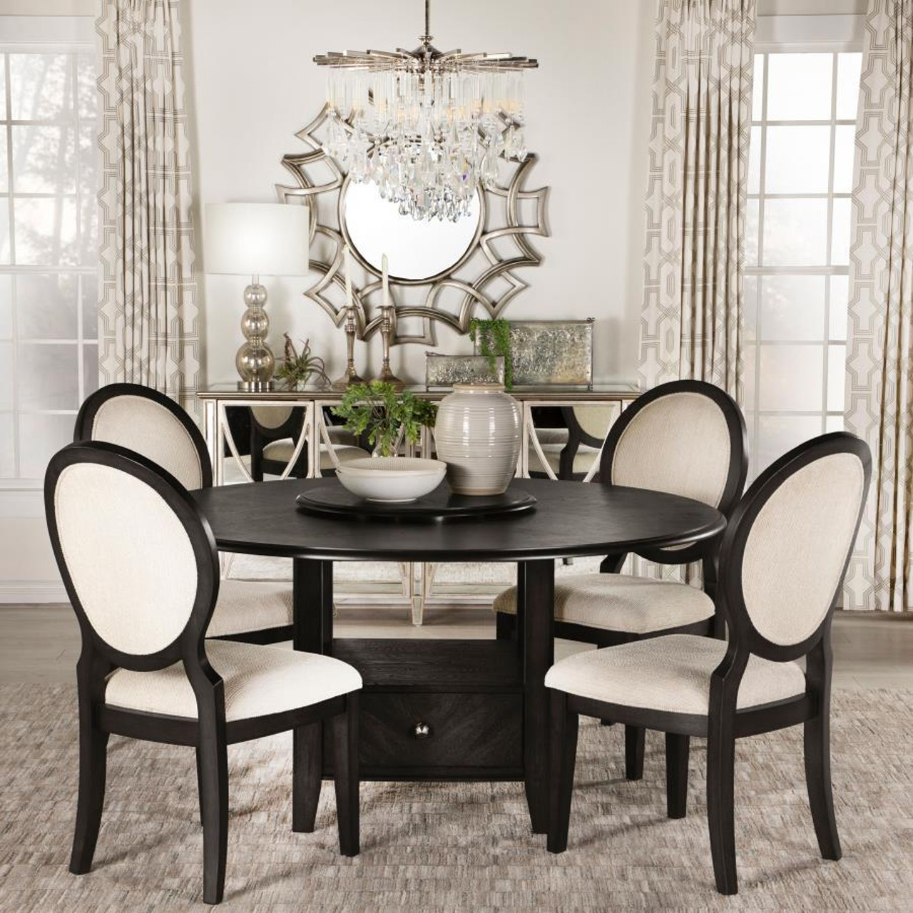 Black 5 piece dining set discount