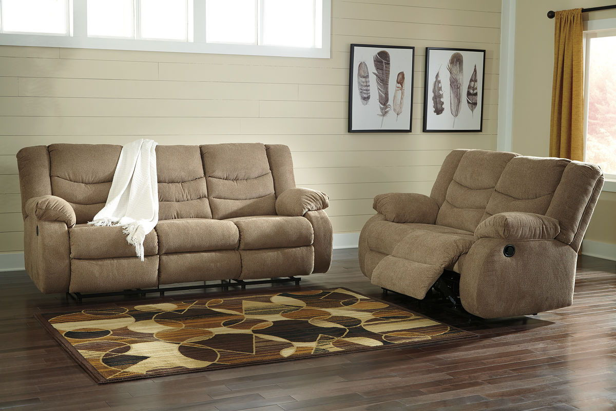 Tulen Mocha Reclining Sofa Reclining Loveseat Hilton Furniture