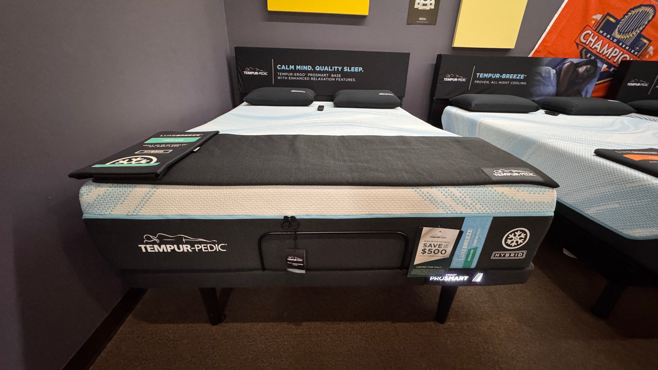 TEMPUR-LuxeBreeze Medium Hybrid Mattress sold at Hilton Furniture