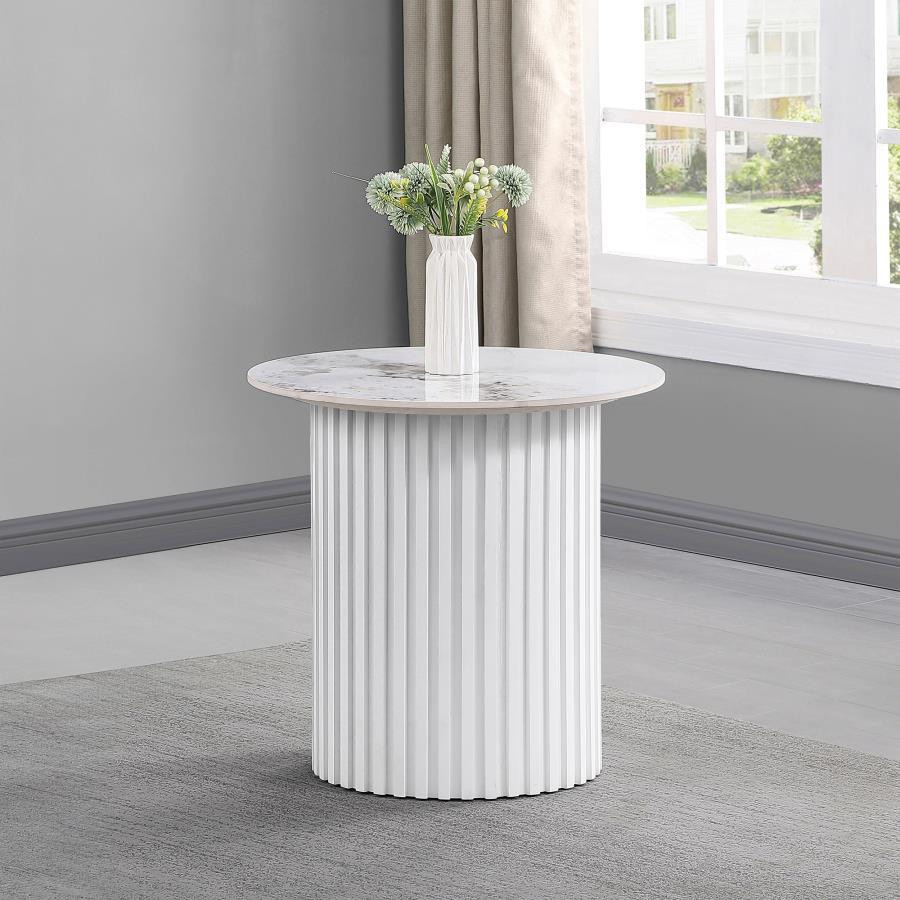 Square Table Top Box The Rowena - Table Top, Box 1 of 2 - White Faux Marble sold at Hilton ...