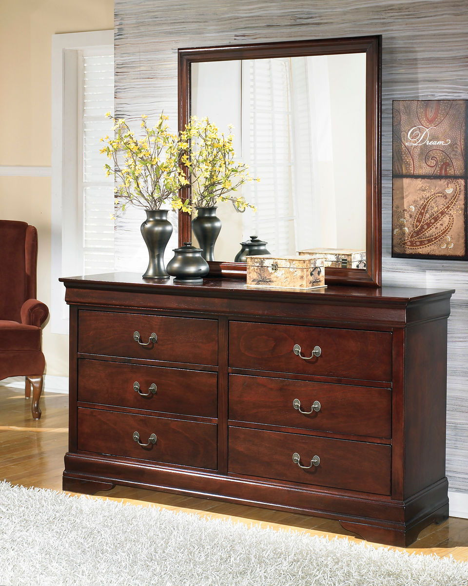 Alisdair Dark Brown 6 Pc. Dresser, Mirror, Chest, King Sleigh Bed