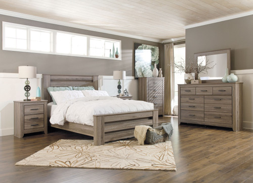 Zelen Warm Gray 6 Pc. Queen Panel Bedroom Collection