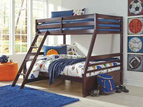 Halanton Dark Brown Twin/Full Bunk Bed