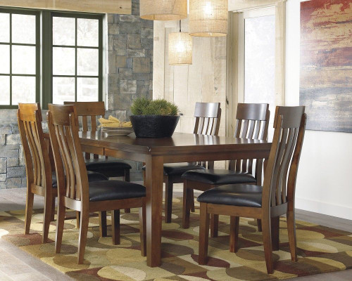 Ralene Medium Brown 7 Pc. Rectangular Butterfly Extension Dining Set