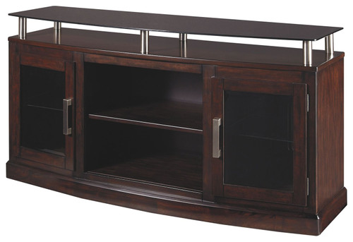 Chanceen Dark Brown Medium TV Stand/Fireplace Option