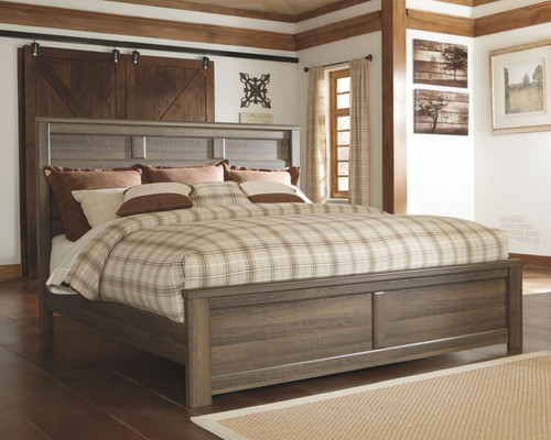 Juararo Dark Brown California King Panel Bed