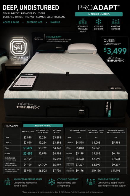 TEMPUR-ProAdapt Medium Hybrid Mattress - Call 713-910-5977 for details