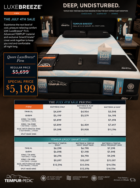 TEMPUR-LuxeBreeze Firm Mattress - Call 713-910-5977 for details
