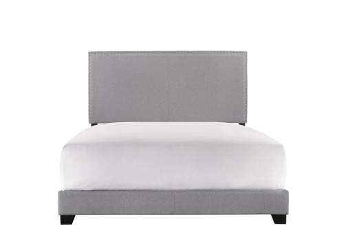 Erin Full Bed- Nailhead, Grey Finish