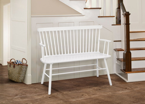 Jerimiah Spindleback Bench- White Finish