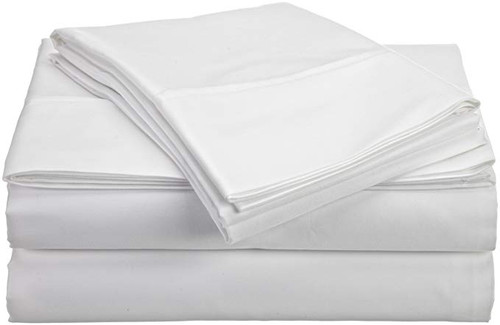 Pima Cotton Queen Pillow Cases - 310 Thread Count - Color: White- Queen